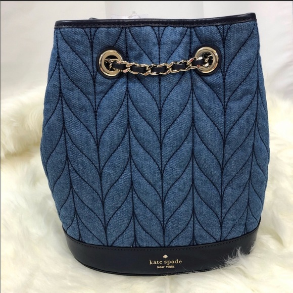 NWT Kate Spade Quilted Denim Backpack - Picture 1 of 7